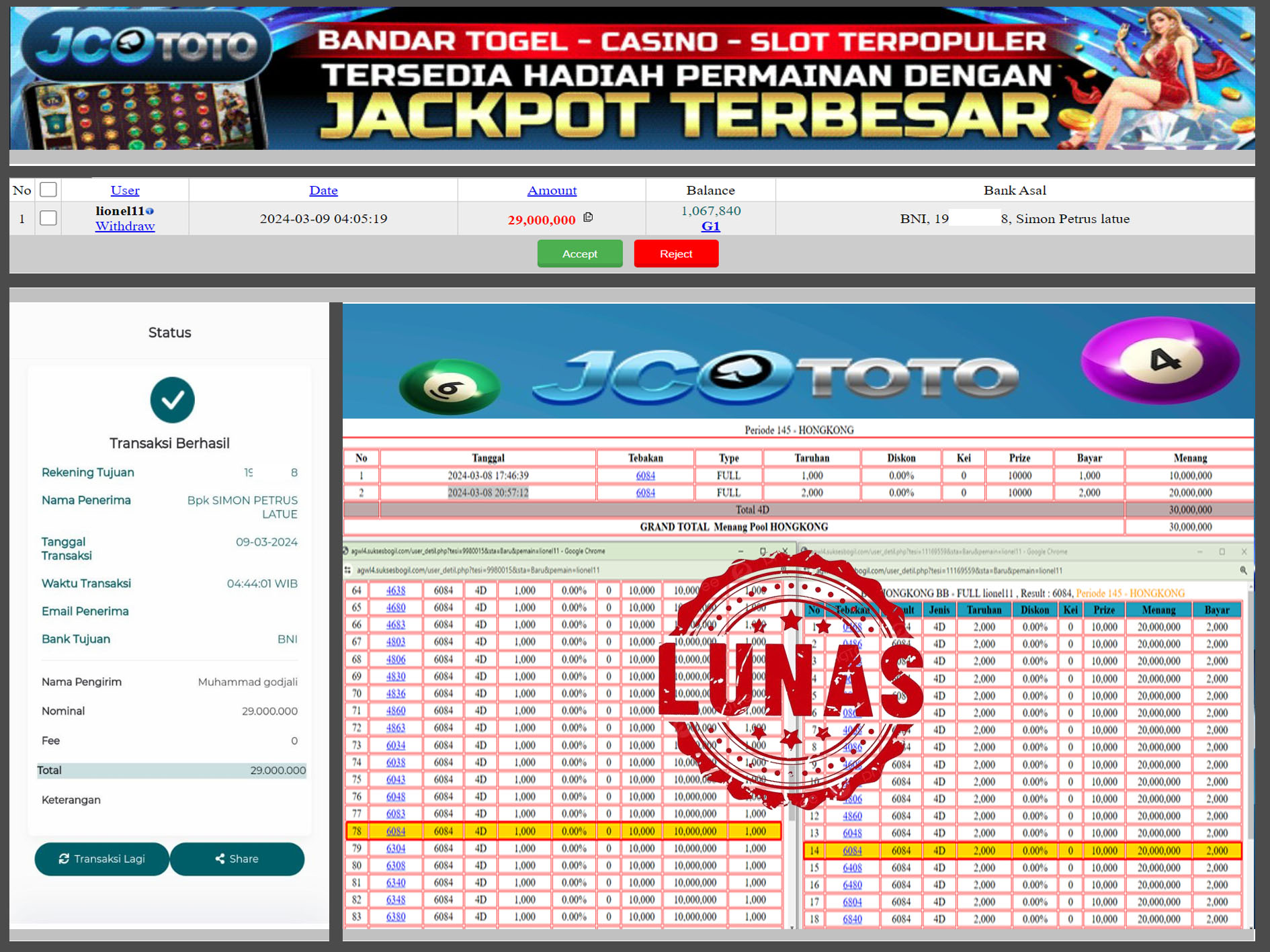 Prediksi JCO TOTO